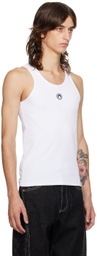 Marine Serre White Organic Cotton Tank Top
