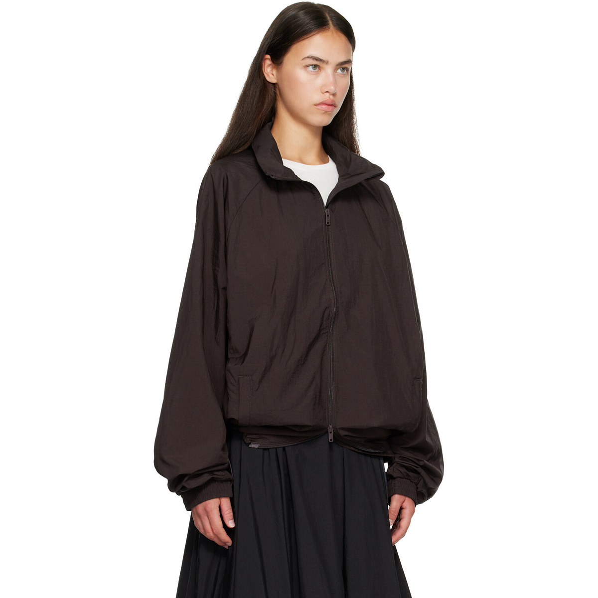 Y-3 Burgundy Gradient 3-Stripes Nylon Track Jacket