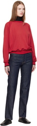 AURALEE Red Light Wool Pullover Sweatshirt