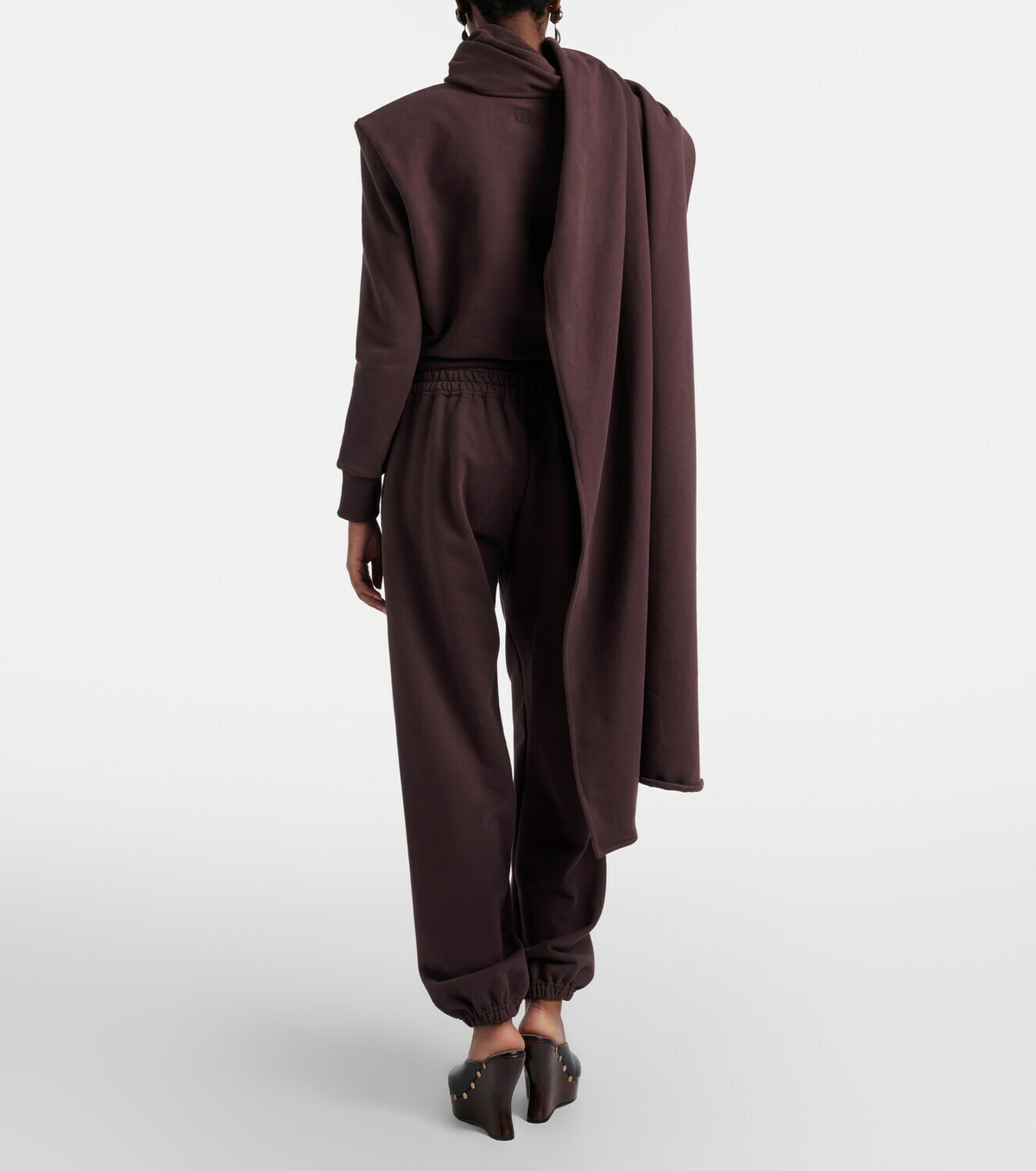 Magda Butrym Draped scarf-detail cotton sweatshirt