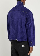 Bode Studded Suede Jacket Blue