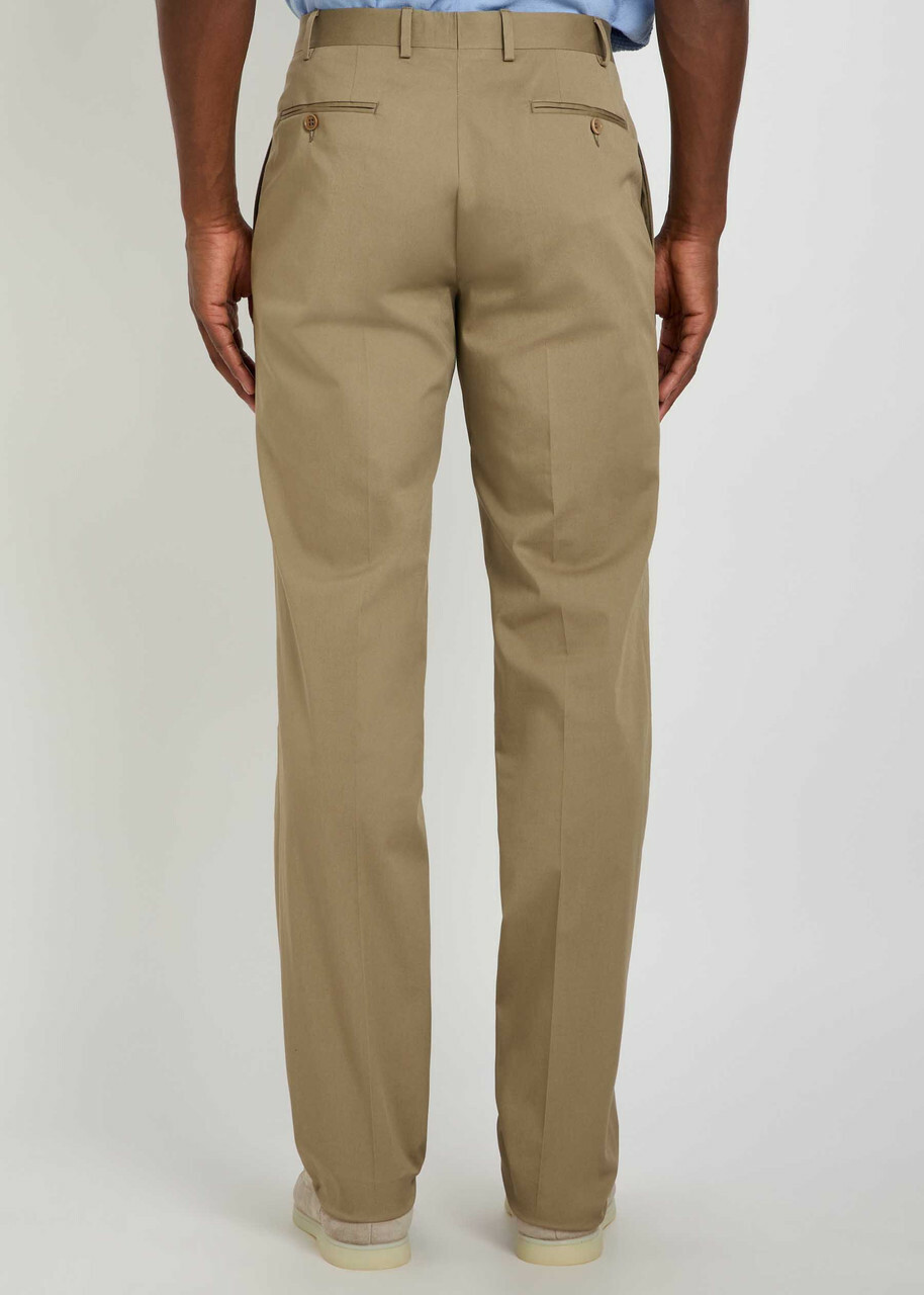 Canali Tapered-leg Stretch-cotton Poplin Trousers Stone