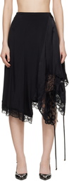 VETEMENTS Black Reworked Lingerie Midi Skirt