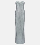 Roland Mouret Origami diamanté corset gown