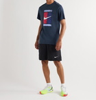 Nike Tennis - Logo-Print Cotton-Jersey T-Shirt - Blue