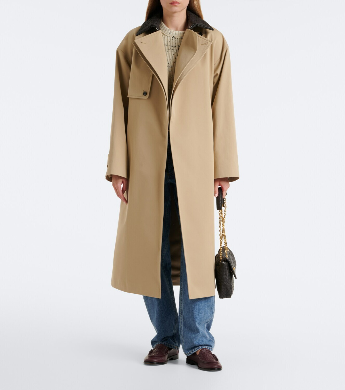 Bottega Veneta Intrecciato cotton trench coat