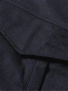 Richard James - Shearling-Trimmed Padded Super 130s Wool-Flannel Blouson Jacket - Blue