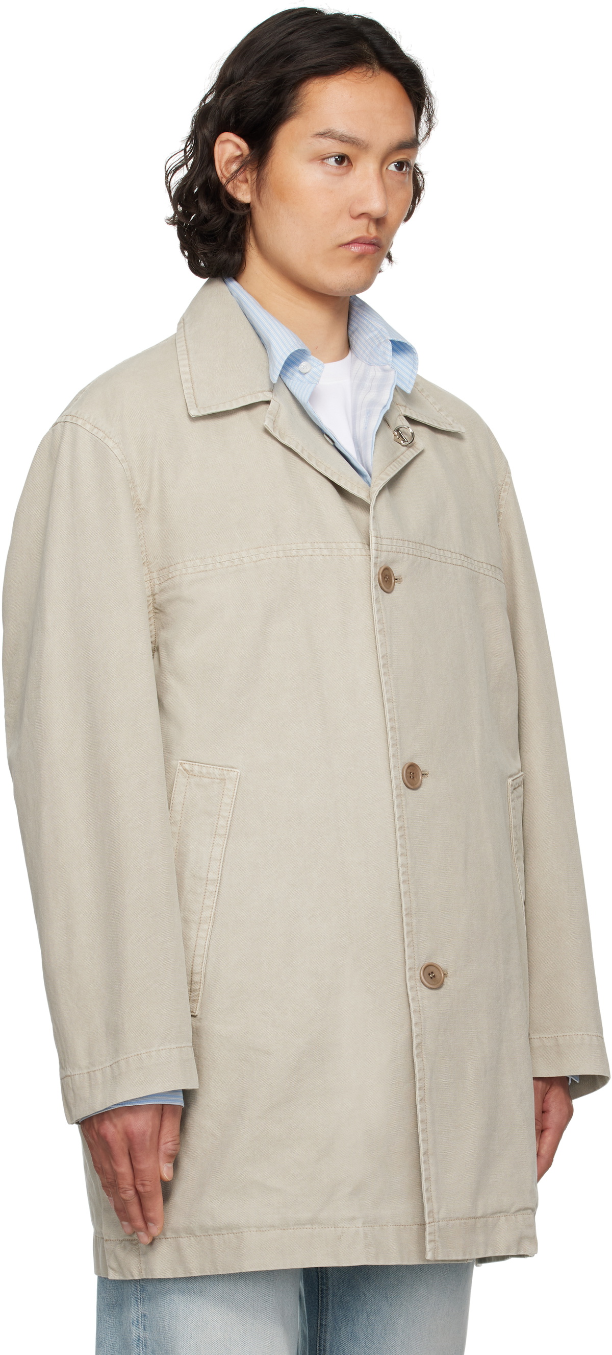 Solid Homme Khaki Canvas Coat