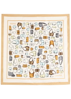 Coach Printed Silk Bandana Scarf - White - One Size