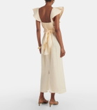Johanna Ortiz Ruffled linen midi dress