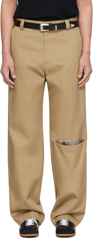 Photo: Commission Tan Slash Chino Trousers
