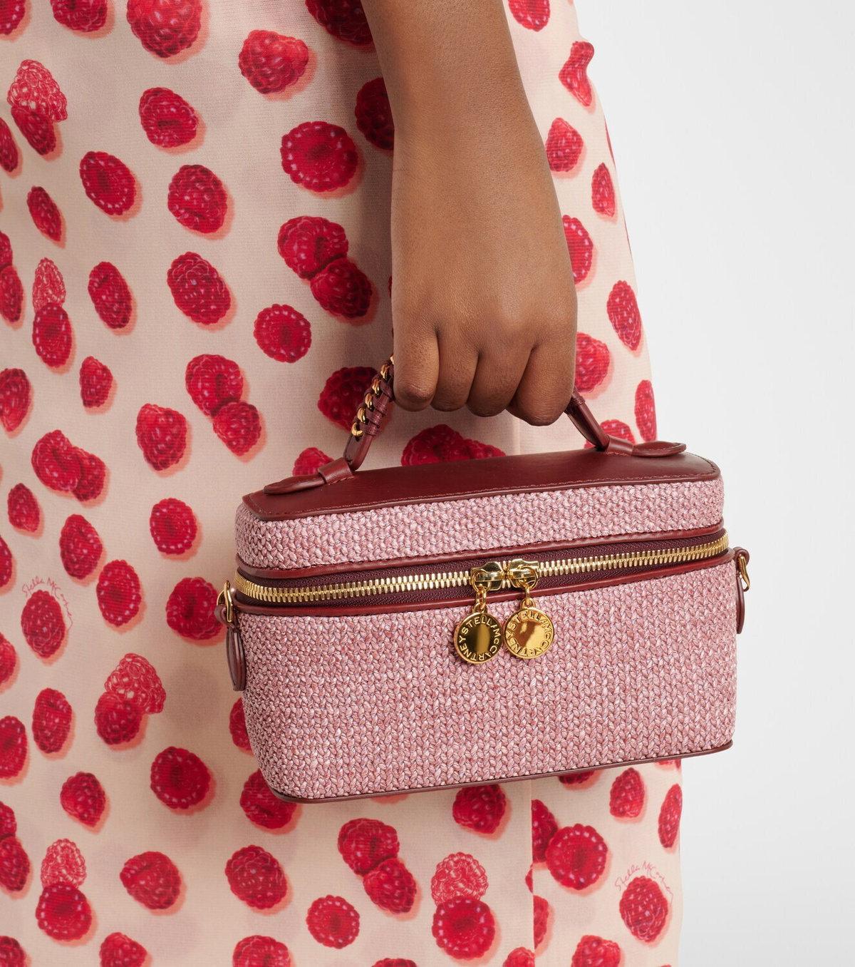 Stella McCartney Falabella raffia-effect vanity bag