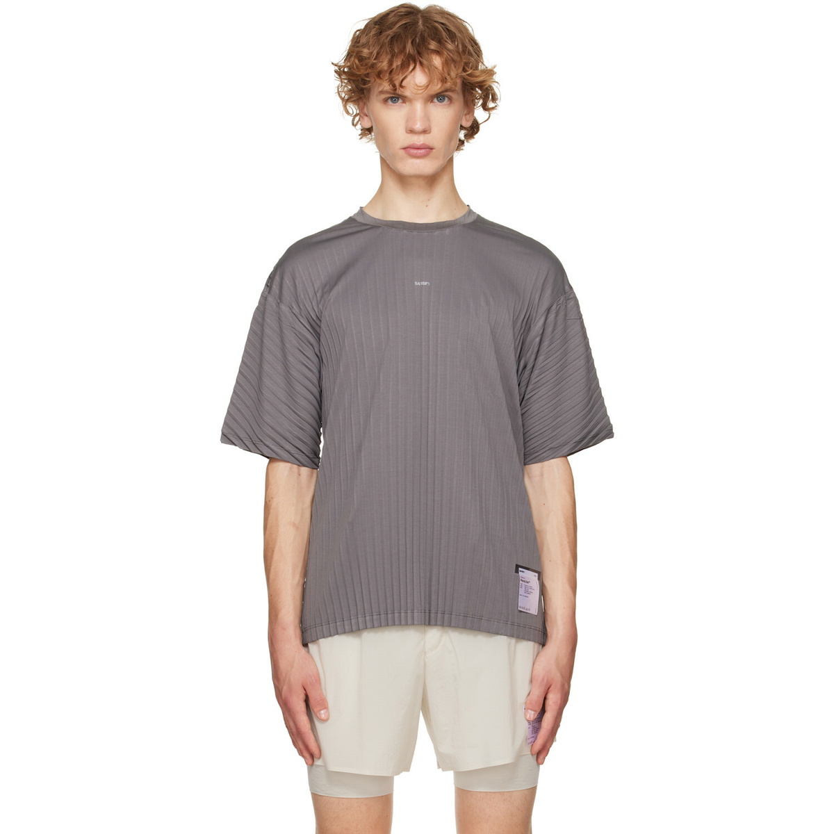 Satisfy Gray AuraLite Pleated Running T‑shirt