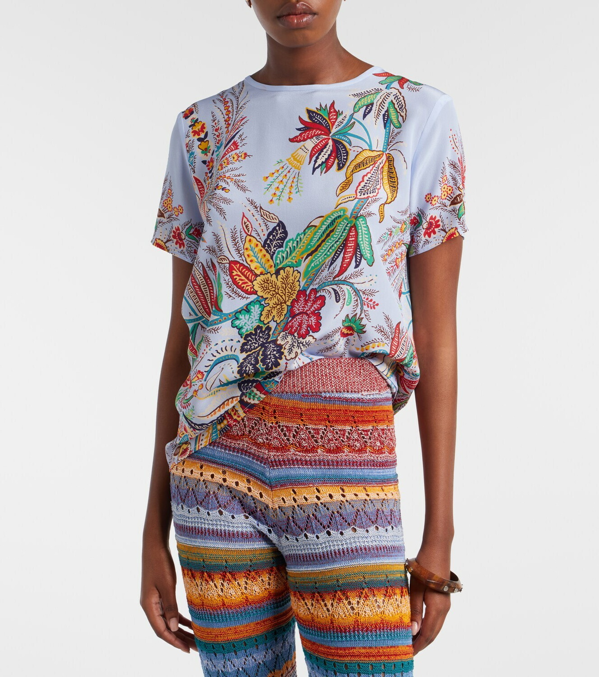 Etro Paisley silk crêpe de chine top