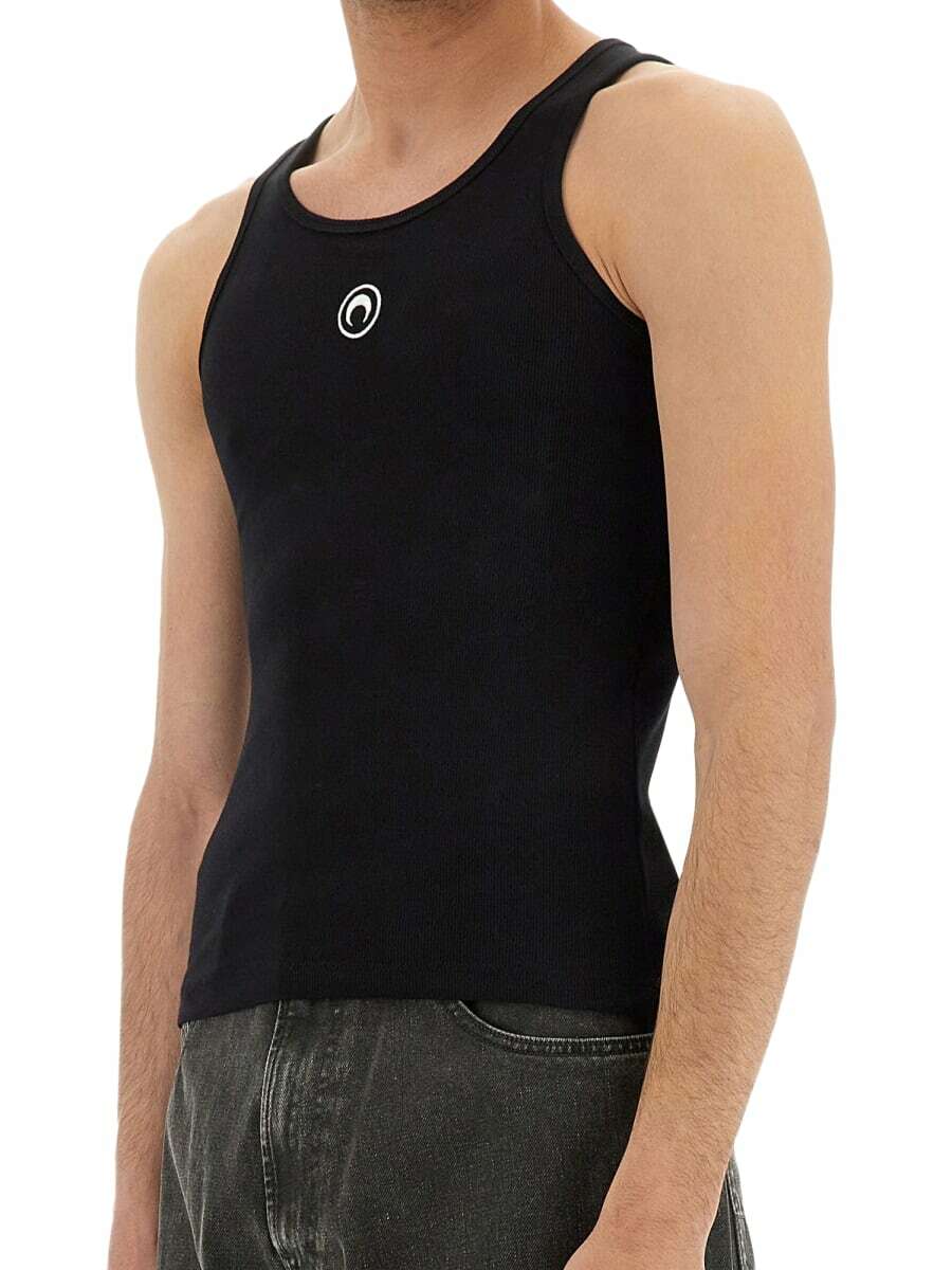 Marine Serre Ribbed Tank Top With Moon Logo Marine Serre