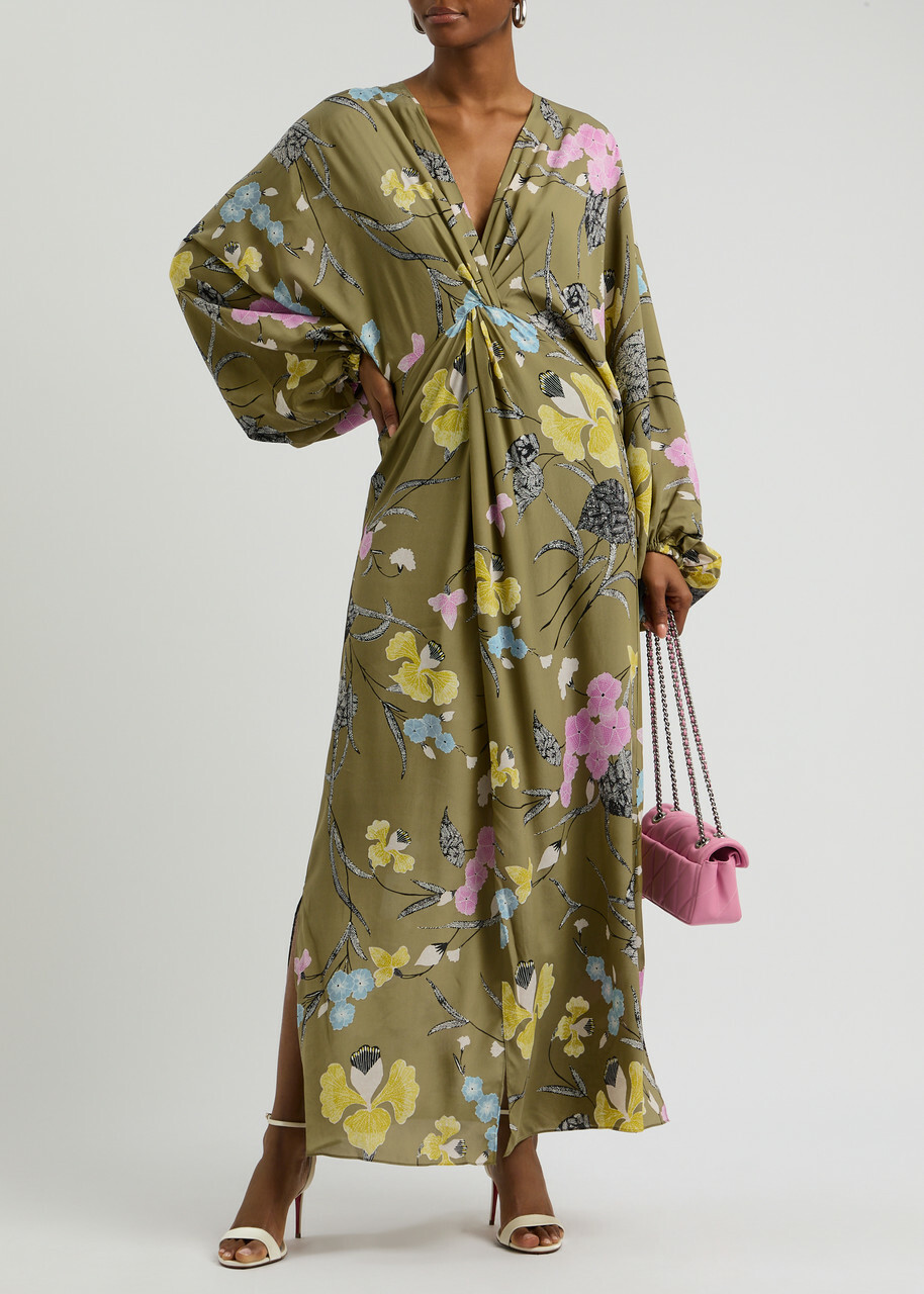 DIANE von FURSTENBERG◆カソンプリントマキシドレス Diane Von Furstenberg Kason Floral-print Maxi Dress Green