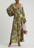 Diane Von Furstenberg Kason Floral-print Maxi Dress Green/Yellow/Pink