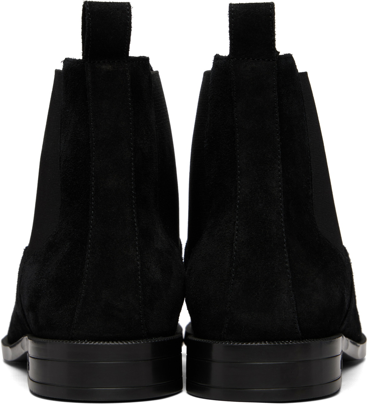 BOSS Black Suede Elasticated Panels Chelsea Boots