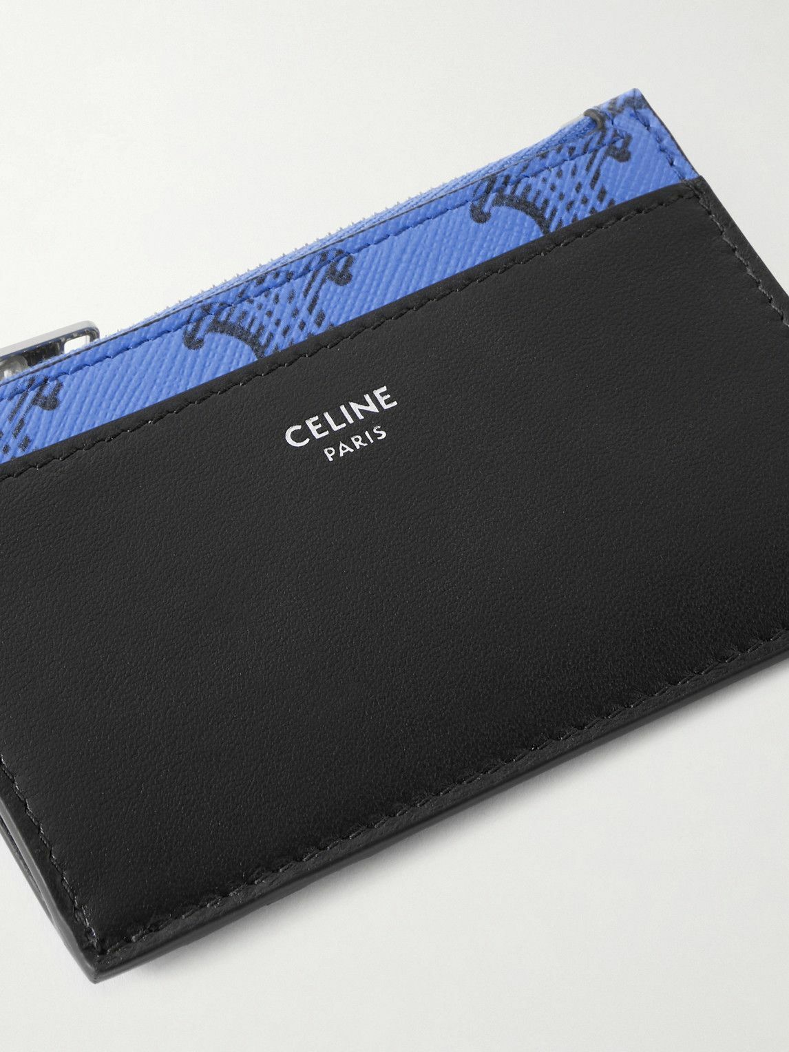 CELINE - Monogrammed Coated-Canvas and Leather Cardholder