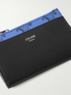 CELINE - Monogrammed Coated-Canvas and Leather Cardholder