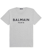 BALMAIN - Slim-Fit Logo-Print Cotton-Jersey T-Shirt - Gray