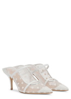 Malone Souliers Maureen 70 Floral-mesh Heeled Mules White
