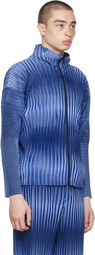 Homme Plissé Issey Miyake Blue Striped Hologram Sweater