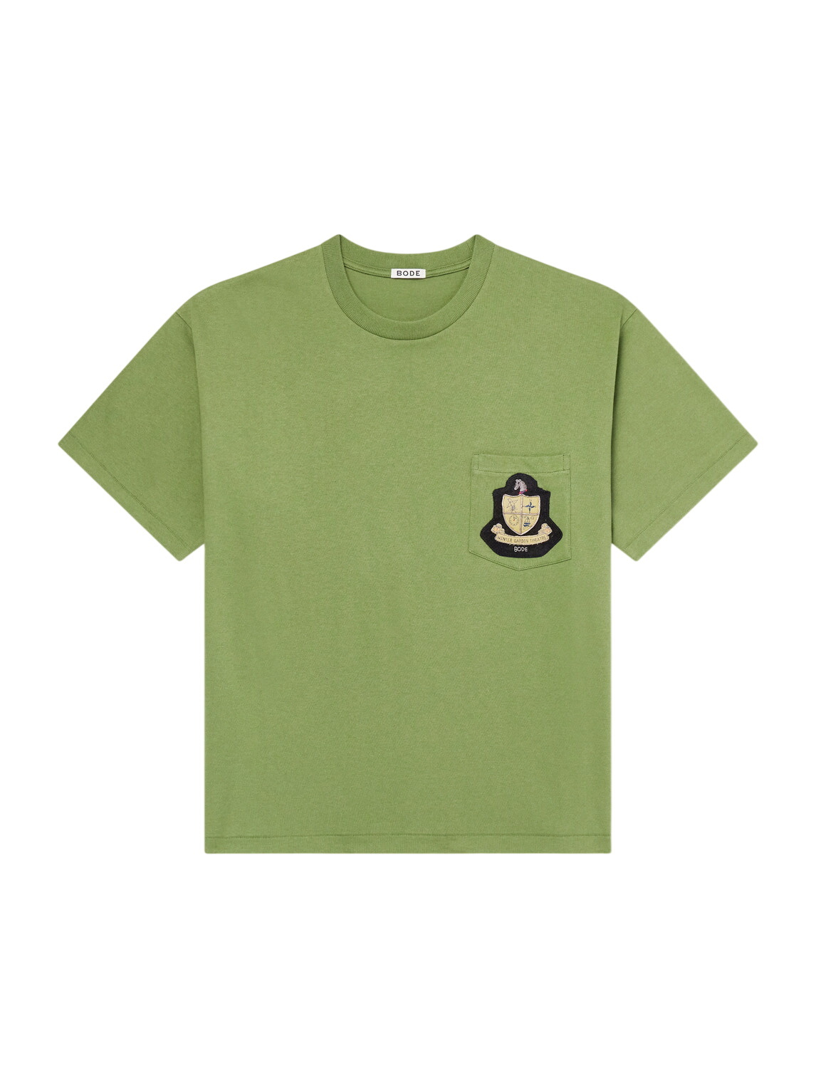 BODE - Scottie Striped Cotton-Jacquard T-Shirt - Green Bode