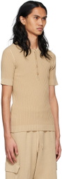 ANDREĀDAMO SSENSE Exclusive Beige Viscose Henley