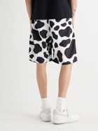 KAPITAL - Wide-Leg Cow-Print Poplin Shorts - White