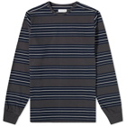 Pop Trading Company Men's Long Sleeve Striped T-Shirt in Anthracite