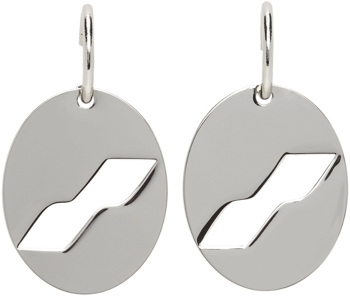 Photo: We11done Silver Logo Motif Earrings