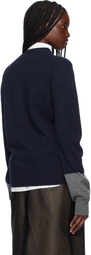 Comme des Garçons Shirt Navy Crew Neck Cardigan