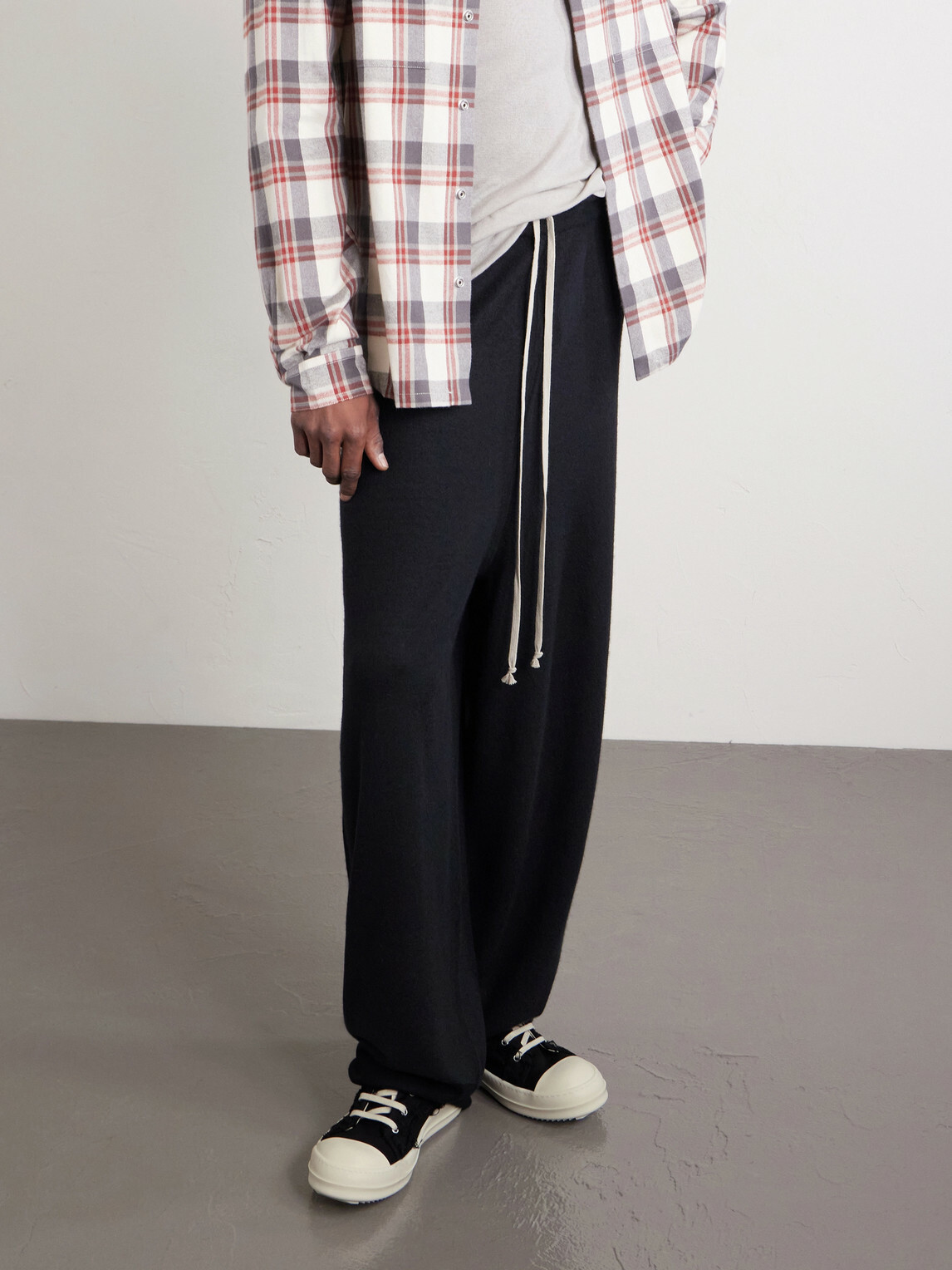 DRKSHDW by Rick Owens - Frayed Denim High-Top Sneakers - Black