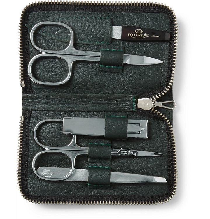 Photo: D R Harris - Grained Leather-Bound Manicure Set - Green