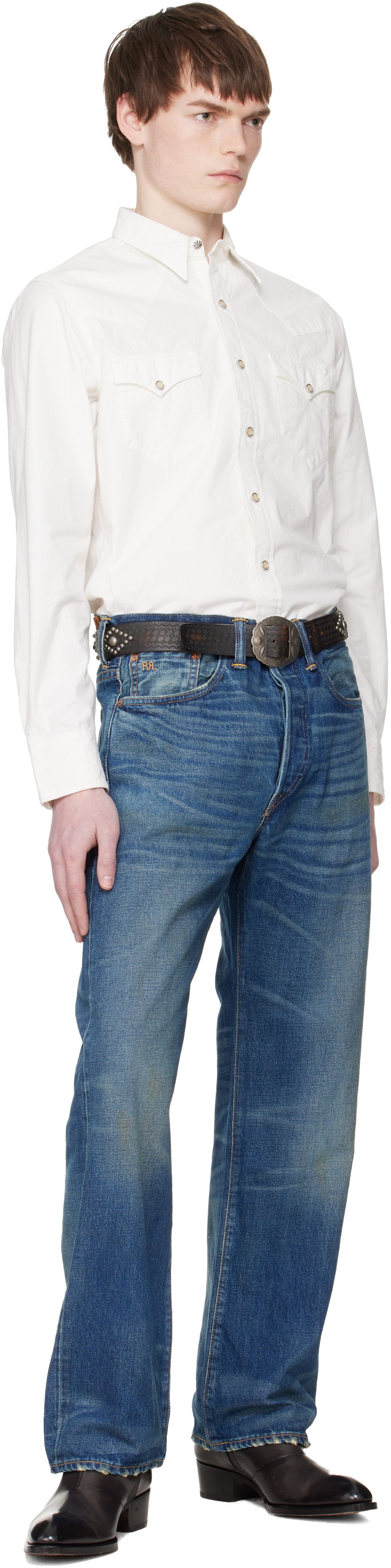 RRL Black Garrison Belt