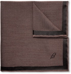 Brioni - Silk-Jacquard Pocket Square - Burgundy