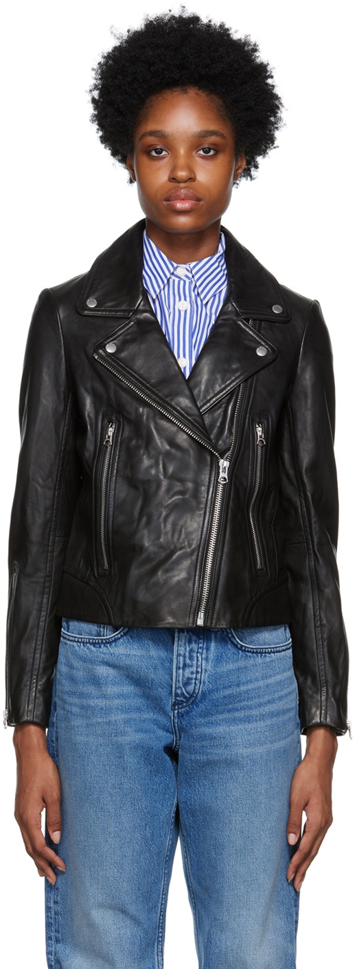 rag & bone Black Mack Leather Jacket Rag and Bone