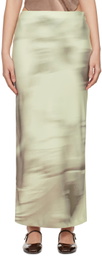 ELLISS Green Motion Blur Tint Maxi Skirt
