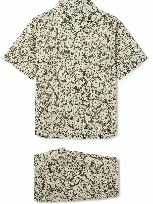 Photo: Desmond & Dempsey - Camp-Collar Floral-Print Linen Pyjama Set - Neutrals