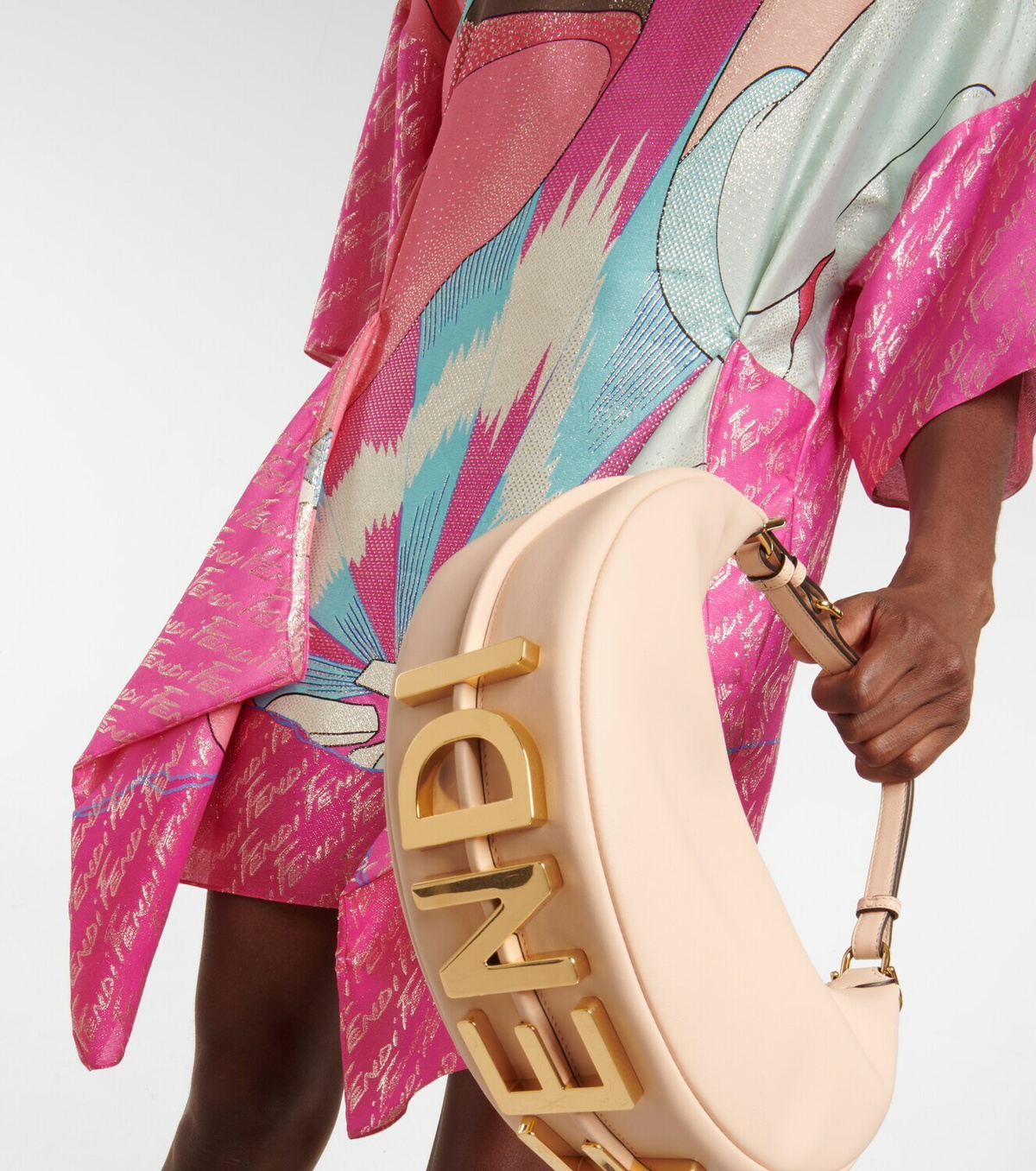 Fendi Printed silk-blend minidress
