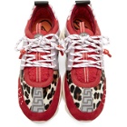Versace Red Pony Chain Reaction Sneakers