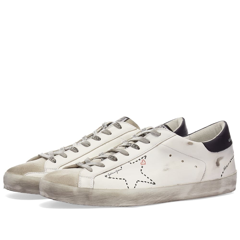 Photo: Golden Goose Superstar Leather Stitched Star Sneaker