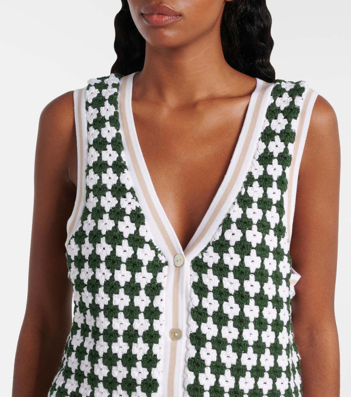 The Upside Portobello Watson crochet cotton vest