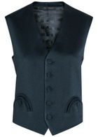 Blaze Milano Feral Satin-crepe Waistcoat Dark Blue