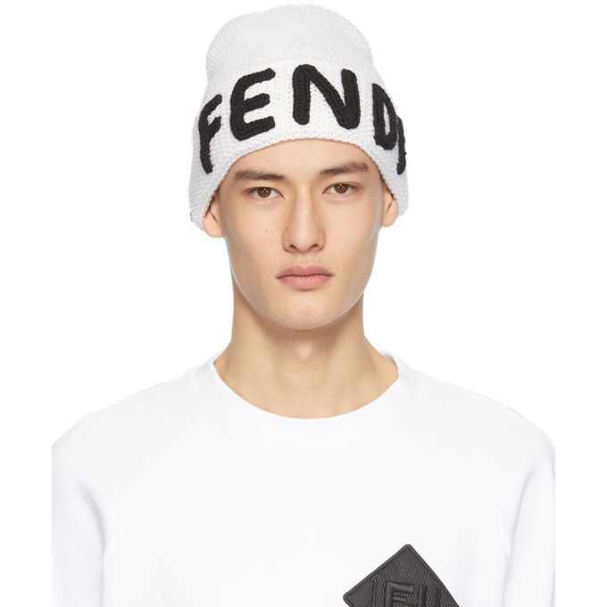 Photo: Fendi White Logo Beanie
