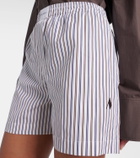 The Attico Striped cotton shorts