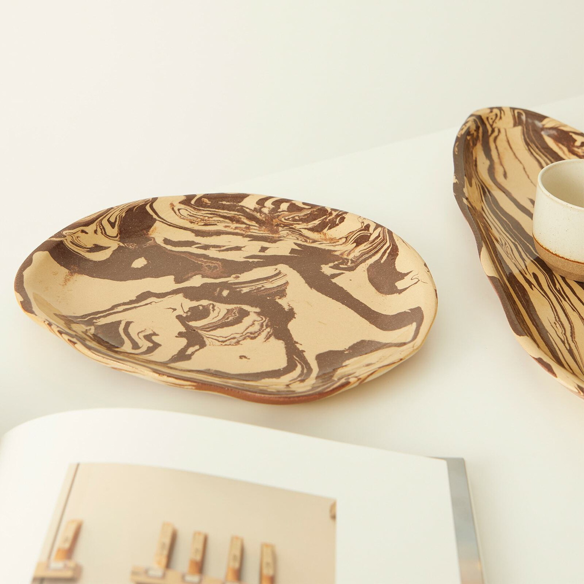 Ferm Living Ryu Bowl - 26 in Sand/Brown 