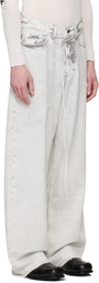032c Gray Down To Earth Wide Leg Jeans