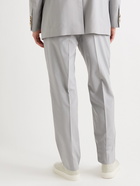 UMIT BENAN B - Richard Tapered Pleated Silk-Twill Trousers - Blue